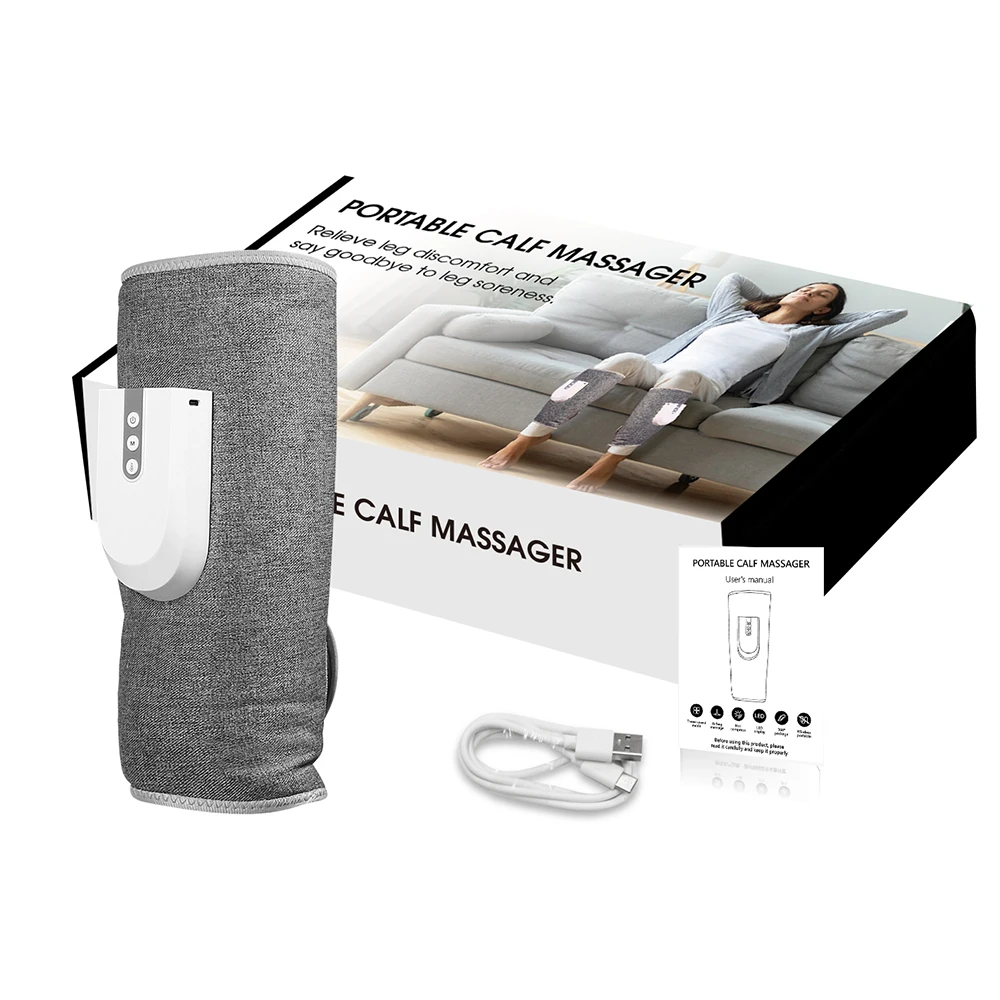 Single Cordless Chargeable Vibration Air Compression With Heating Portable Calf Massager