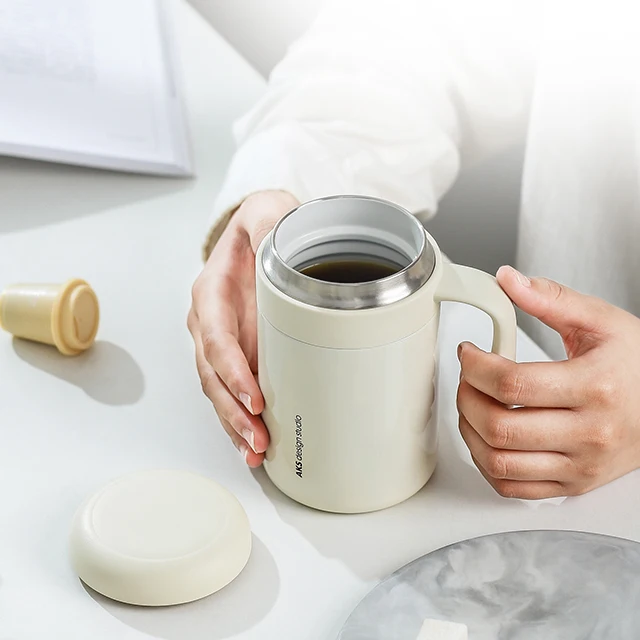 AKS Office Double Wall Vacuum Insulated Coffee Cup SUS 304 Stainless Steel  Mugs
