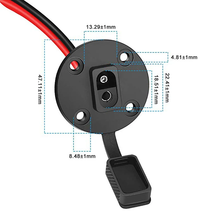 Connecteur de Port de paroi latérale de prise de courant SAE, résistant aux intempéries, connexion rapide, support de panneau solaire, câble de batterie SAE