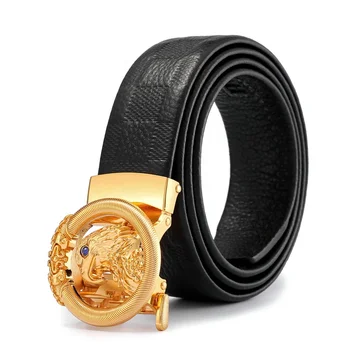 2021 new men's luxury belt embossed belt animal pattern leather belt