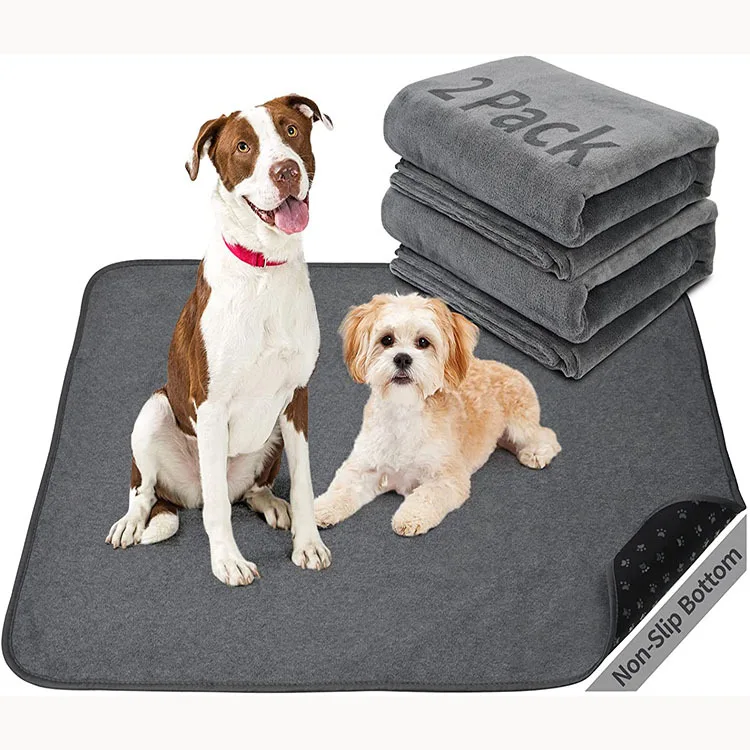 New Arrival Rocker Fleece Soft Absorbent Dog Washable Reusable Pet Training Pad Pet Pee Urine Pad with Anti-slip Bottom factory