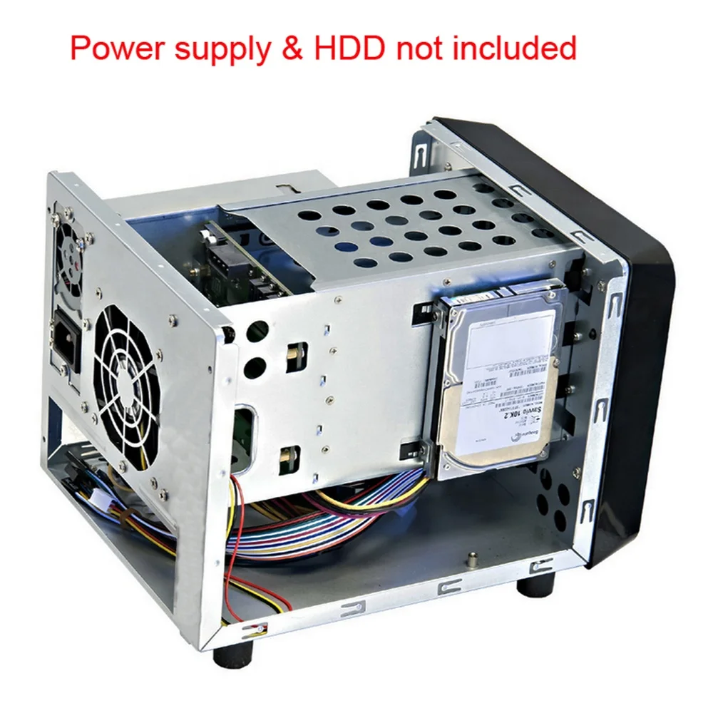 ITX- NASケース4ベイBlack Mini-ITX Form Computer Storage