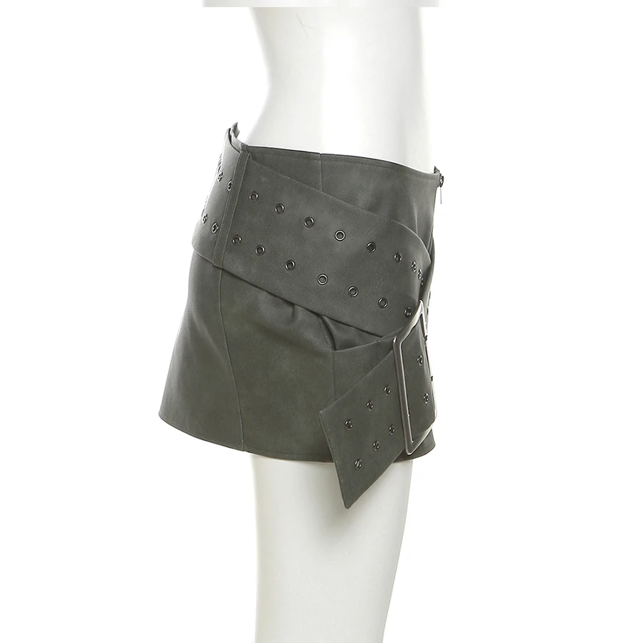 Kliou K23j31373 New Arrivals Leather Mini Skirt Low-waistline Girls ...
