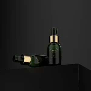 Unique 30ml Dark Green Glass Bottle with Eye Dropper for Skin Care Serum or Eye Drops Green Paper Box Included