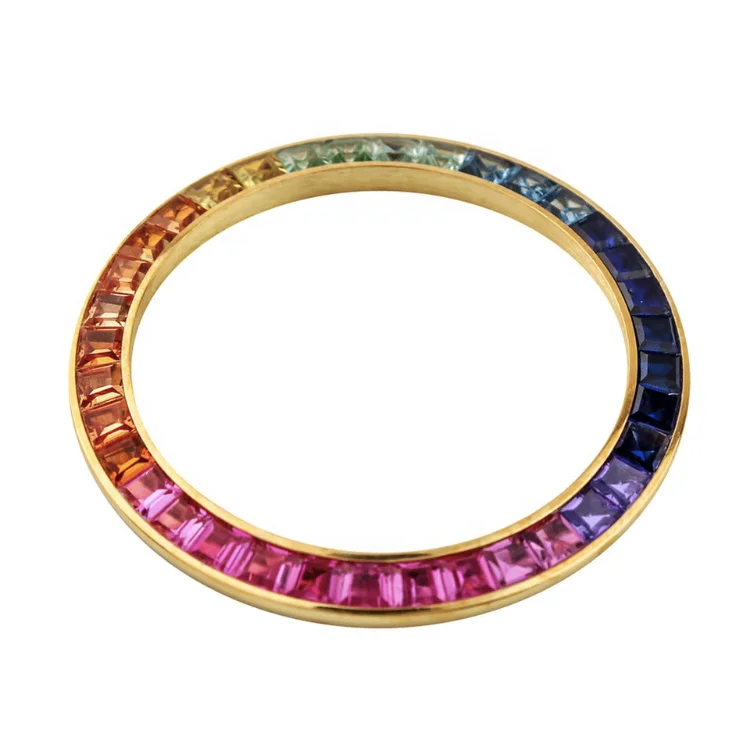 Индивидуальные детали для часов Daytonaes, вставки радужной рамки из нержавеющей стали с радужным камнем