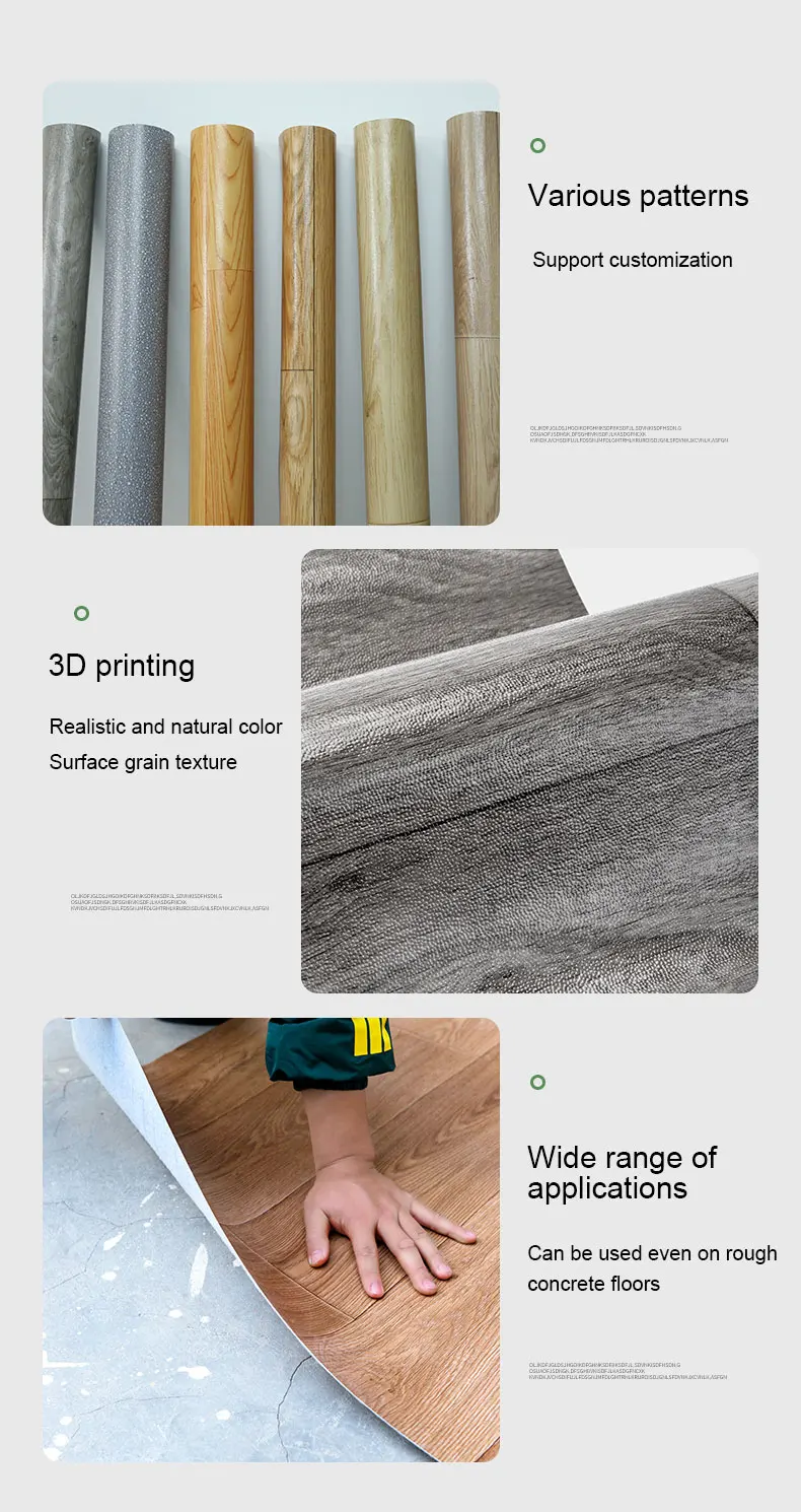 Manufacturers 70g Pvc Plastics Flooring Pvc Vinyl Linoleum Rolls