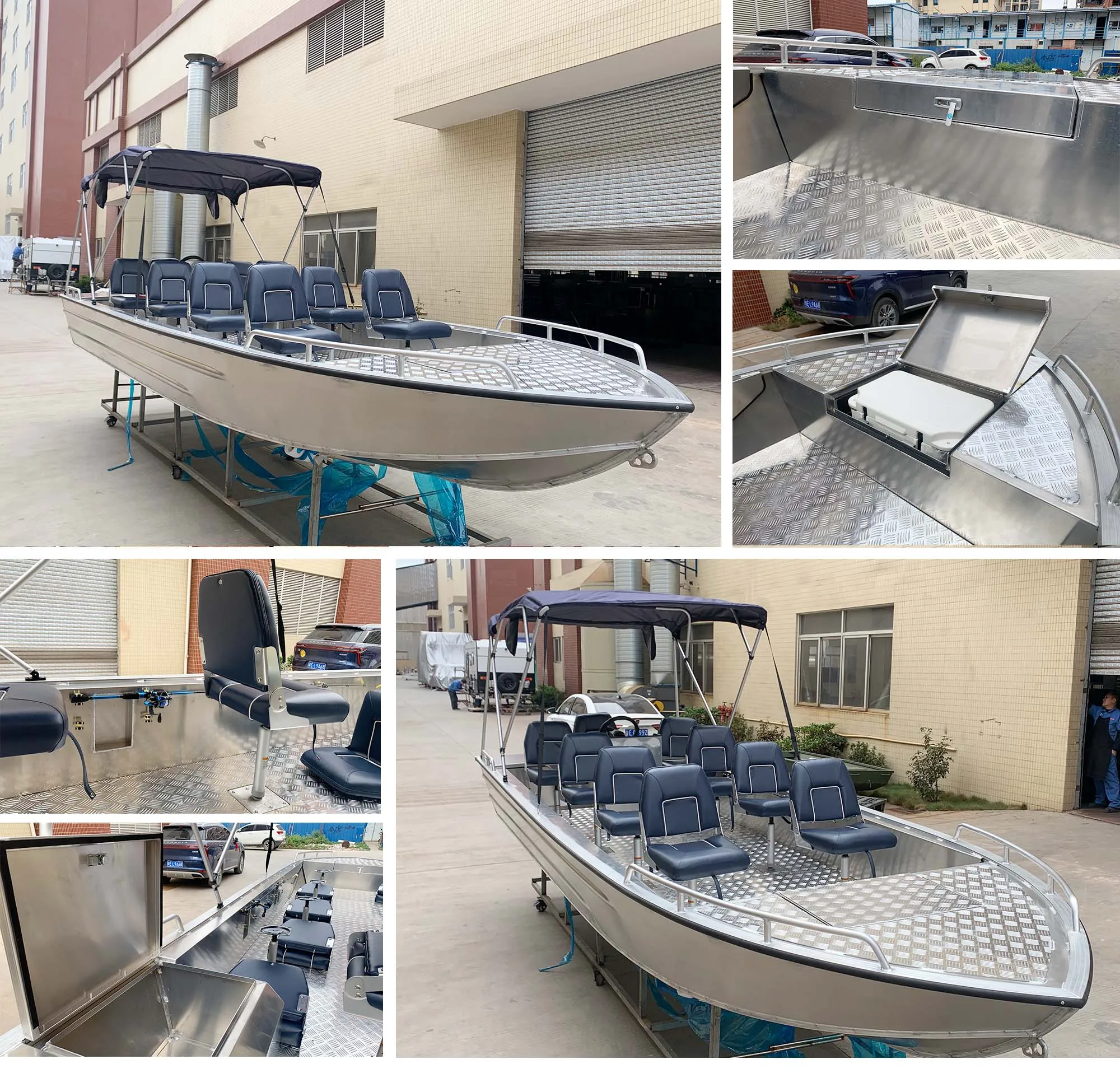 Kinocean Speed Jet 1.7M Aluminium Passenger Boat Luxury Centre Console Fishing Pleasure Yacht Landing Craft with Luxury Features