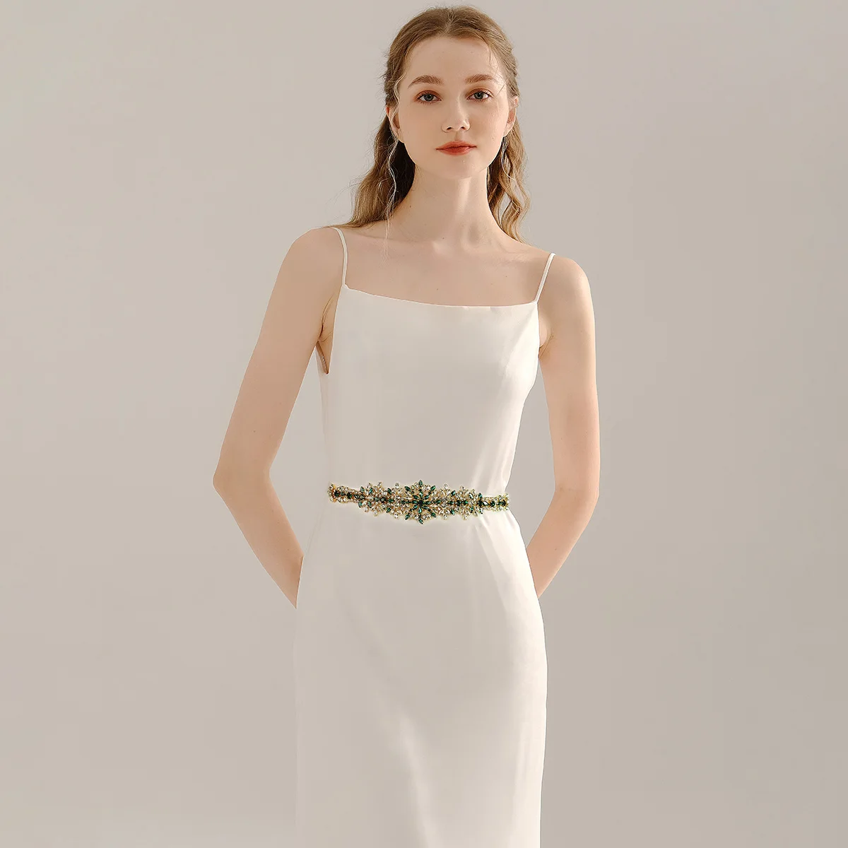 bridesmaid dresses with rhinestone belt Womens Exquisite Lace Embroidered Sweetheart Neckline Rhinestone Belt Evening Dress Dusty Blue / XL