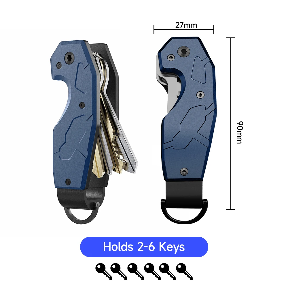 Compact Minimalist Metal Key Chain Holder for Men Secure Hanging Closure for smart Key Organizer for Keychain Management