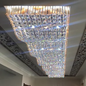 Customized Hotel Project Light Led Luxury Shopping Mall Chandelier Ceiling Installation Lighting for Hall Castle Lobby