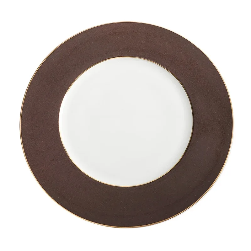 Joy Tableware New Arrival Multi-color Custom Gold-rimmed Rainbow Plate Bone China Dinnerware Set