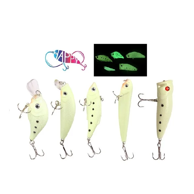 Wholesale luminous minnow pencil popper VIB Crank fishing lures glow topwater night deep diving Saltwater hard fishing bait