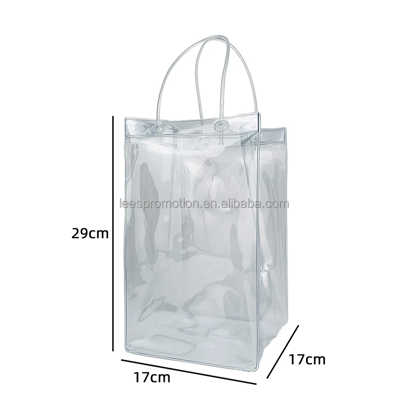 Tube Handle Wine Bag Plastic Pvc 4 Bottles Wine Carrier Transparent Pvc ...