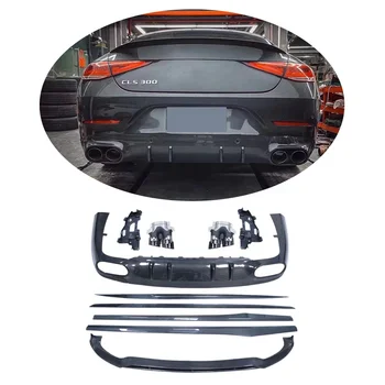 wholesale  High Quality Carbon Fiber Front Rear Bumper Lip Air Knife Trim Kit Rear Side skirts  For Mercedes Benz CLS Class W257