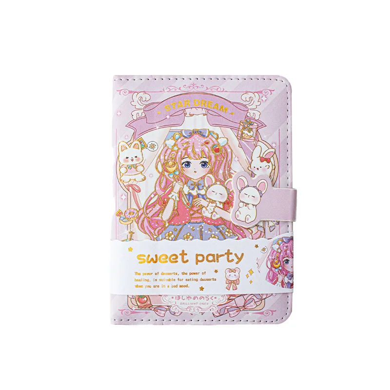 Оптовая продажа 64K мультяшный Магнитный кнопочный регистр студенческий блокнот уровень полноцветная страница симпатичный A6 портативный