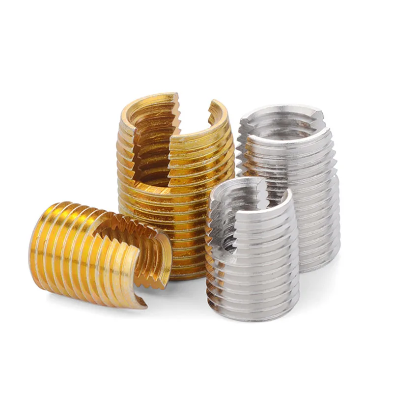 100pcs M3 Self Tapping Thread Inserts 302 Slotted Type Screw Bushing  M3*0.5*6(L) Steel Zinc Plated