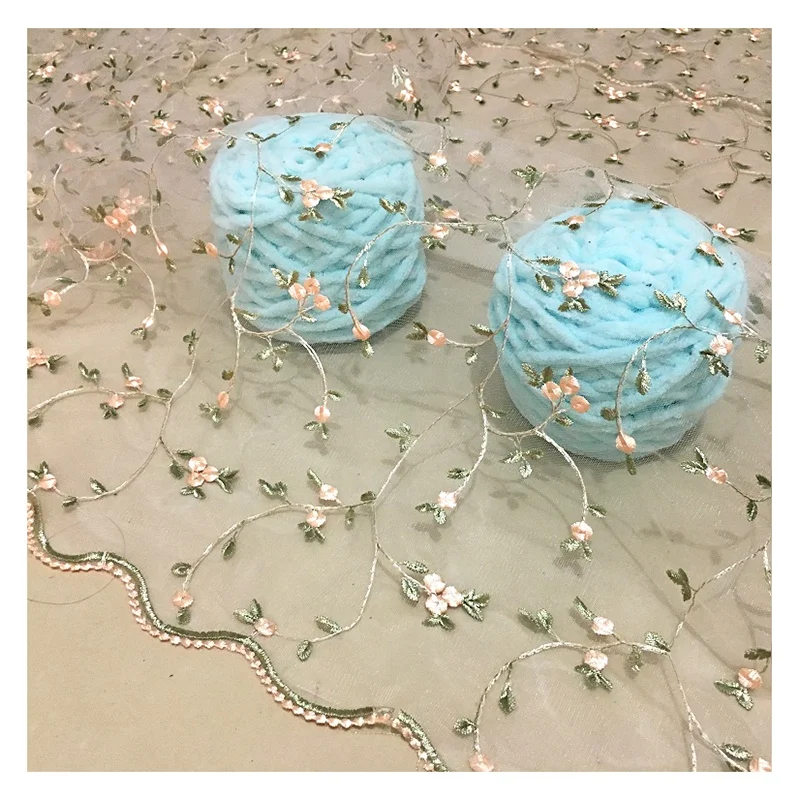 Китайская Тюлевая ткань с вышивкой на заказ сетка цветочной сетчатая