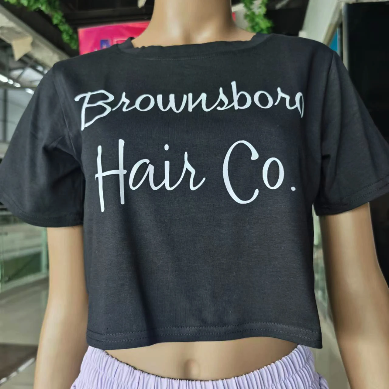Wholesale Customized Your Brand Logo Label Tshirt Dtg Screen Print Tshirt In Stock Crop Top