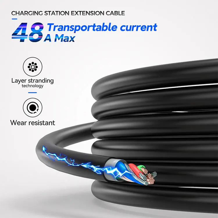 48a Fast Ac Extension Cord Charging Cable With Nacs Plug For Tesla Car Ev Charger Station Gen 2