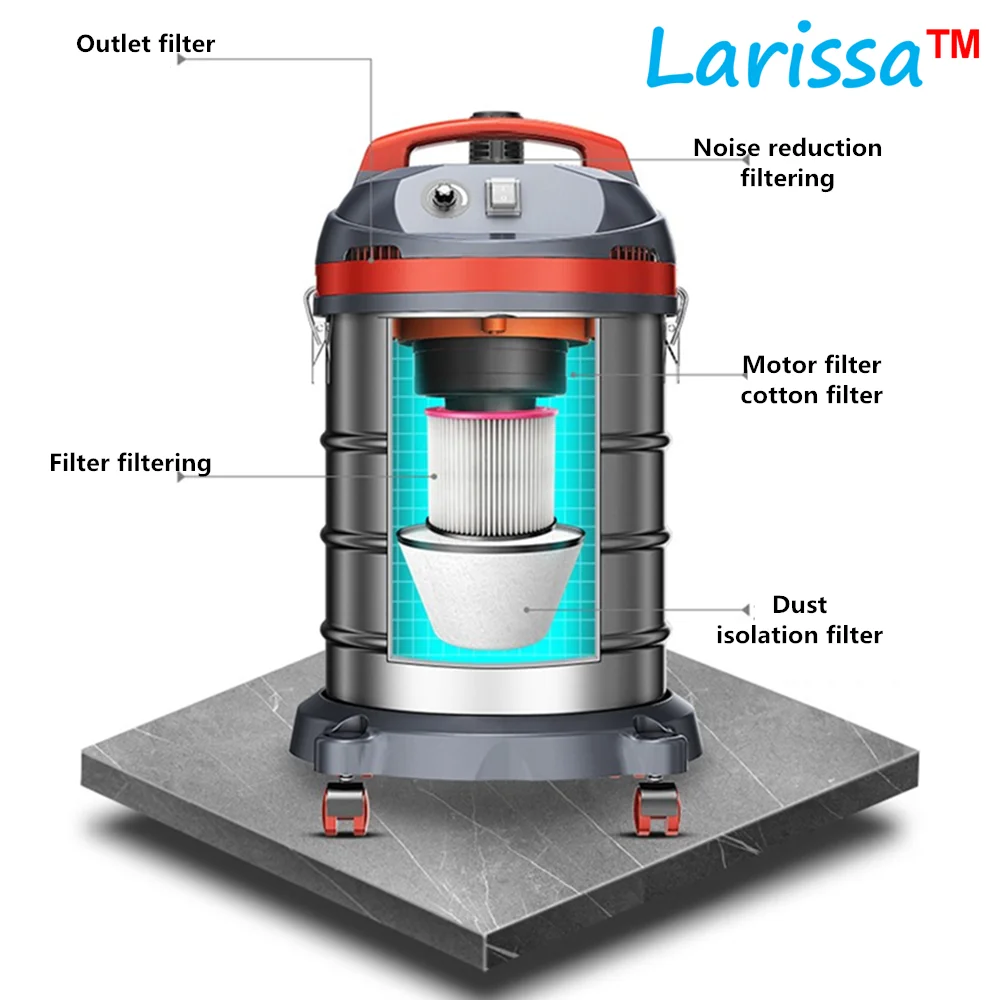 Многофункциональный коммерческий пылесос с низким уровнем шума 1600 Вт для сухой и влажной уборки для автомобиля и дома