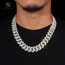 Pass Diamond Tester Cuban Necklace For Custom Pendant 18mm Hip Hop Men Jewelry Necklaces VVS Moissanite Cuban Link Chain