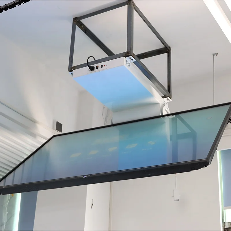 JGST New Upgraded Multiple Mounted Angle Adjustable Ceiling Hidden Flip Down Tv Mount Motorized Drop Down Tv Lift Mechanism