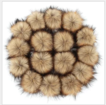 Wholesale High Quality 12-13cm Faux Raccoon Fur Pom Poms For Hats Faux Fur Pompom Balls Accessories