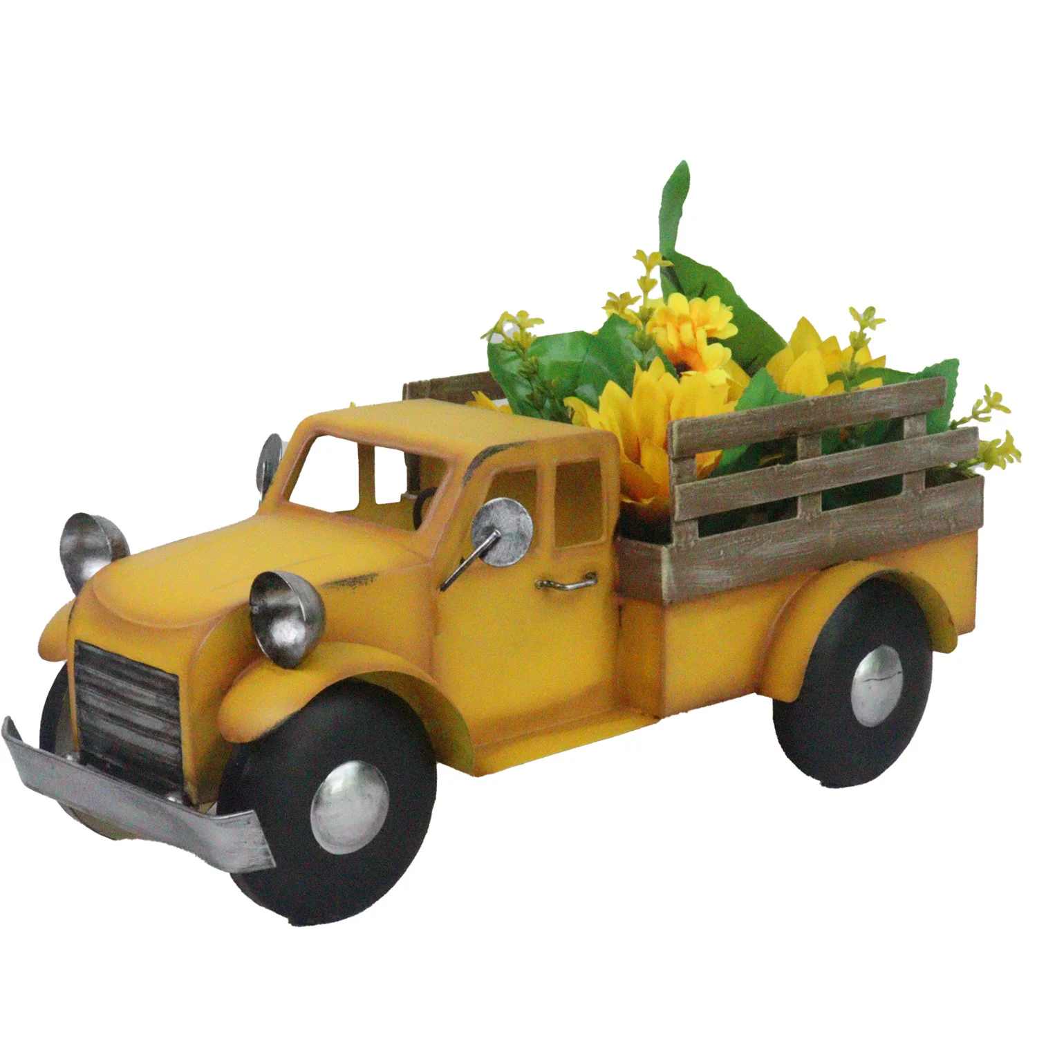 Pickup Truck Flower Pot with Car Retro Style Planter Truck Cute Vintage Metal Truck Planter Bus Nostalgic   sample color