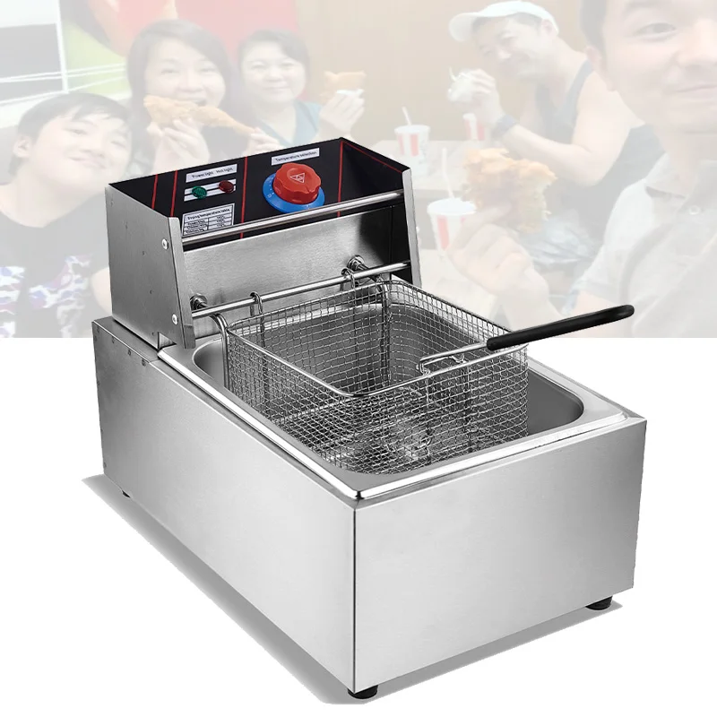 Commercial wholesale price fried chicken machine electric deep fryer  basket stainless steel details