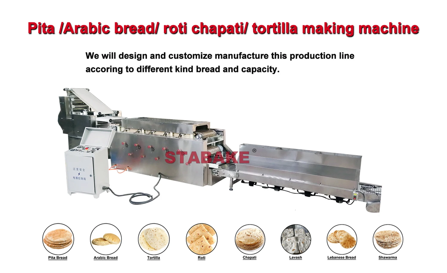 Automatic Arabic Pita Bread Machine Production Line Industrial Tortilla