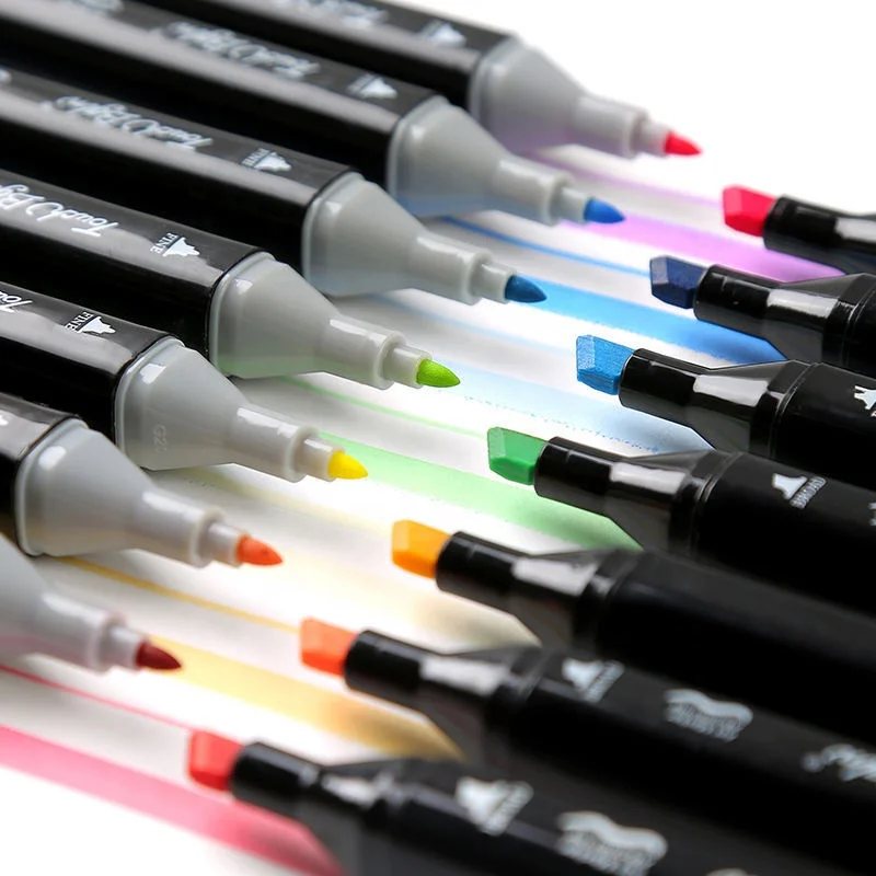 Set of 10/12/24  markers drawing coloring brush pens sets