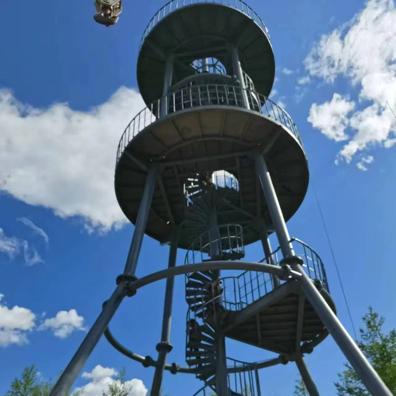 Multi-Purpose Telecom Tower Antenna Watch Platform Support Galvanized Steel for Rural Areas Observation Durable Weatherproof