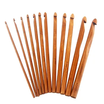 needle manufacturer wholesale 12pcs bamboo crochet