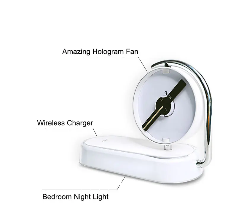 Wireless Charger Led Smart Home Night Light 3D Hologram Ventiladores Holograficos Holographic Holograma Hologram Fan on m.alibaba.com