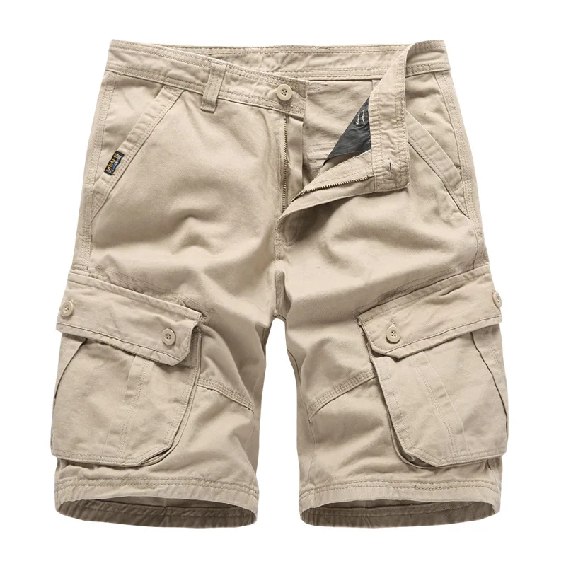 Hot Selling Summer Men's Cropped Pants Loose Overalls Cargo Shorts Print Logo Sports Pants  Outdoor Casual Solid Shorts