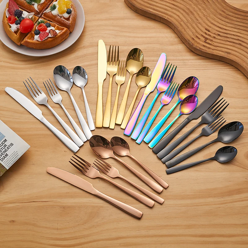 Wholesale Custom Cutlery Set Hot Sell Mirror Polish Matte Black