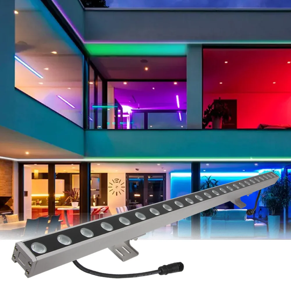 Outdoor Dmx RGB Color Changing Ip65 Wash Light 36W 24W 18W 12W Rgb Led Wall Washer Lights