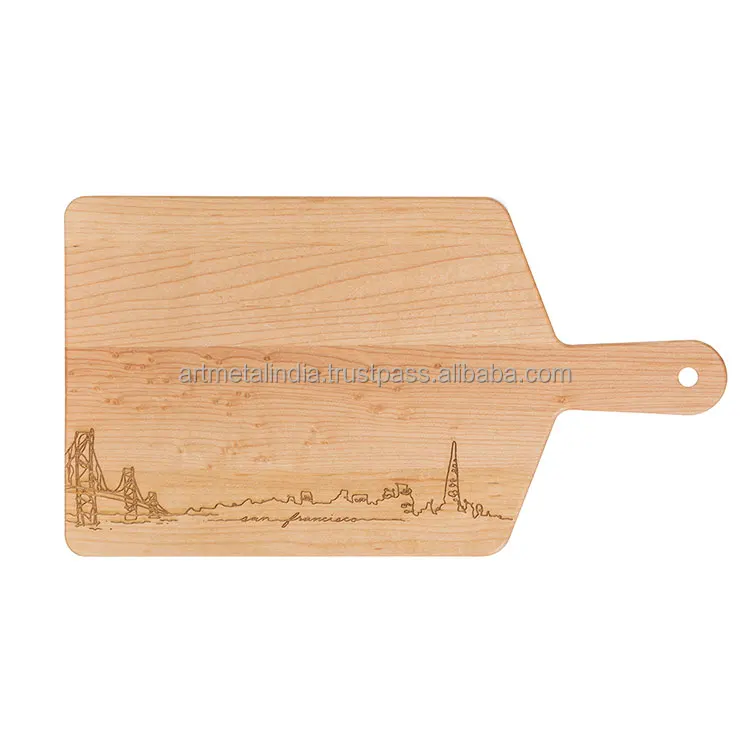 Tabla de cortar en forma de manzana de 10 x 15 pulgadas, plato de madera  dura para cortar con asas, tabla de cortar de madera maciza de madera de  haya
