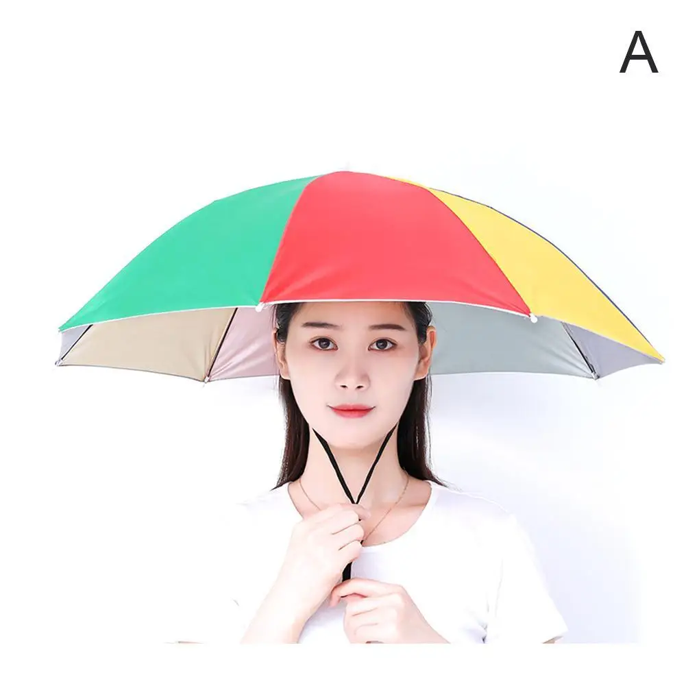 Portable Rain Umbrella Hat Foldable Outdoor Sun Shade Waterproof Camping Fishing Hiking Umbrella Headwear Cap Beach Head Hats Alibaba