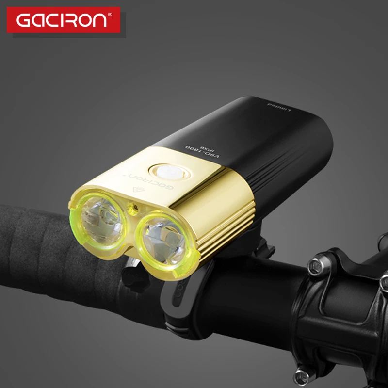 Gaciron Gold 1800 Lumen Bicycle Lamp USB Rechargeable
