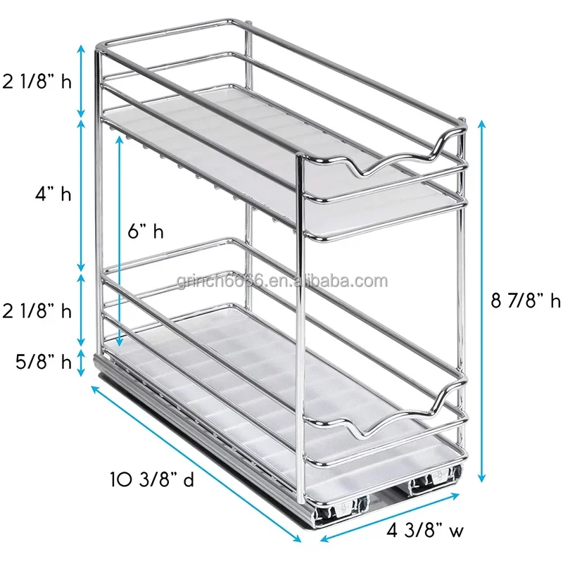 Rev-A-Shelf Organizador de estante extraíble de 30 pulgadas para gabinetes  de cocina base, estante de especias de relleno con cierre suave, madera