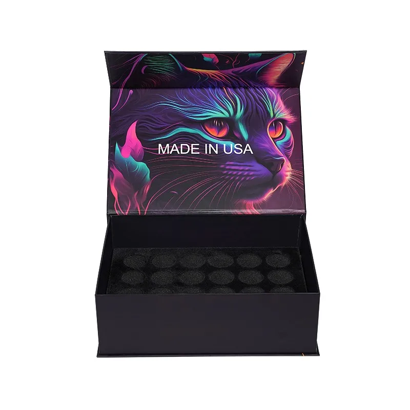 Custom Magnetic Book Shape Rigid Box for Essential Oil Bottle Packaging Luxury Clamshell Gift Box