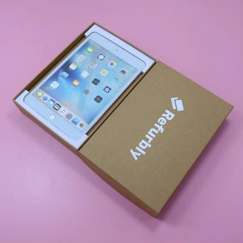 Custom Brown Cardboard Empty Lid and Bottom Electronic Packaging Mini LaptopTablet Gift Packaging Box for Ipad