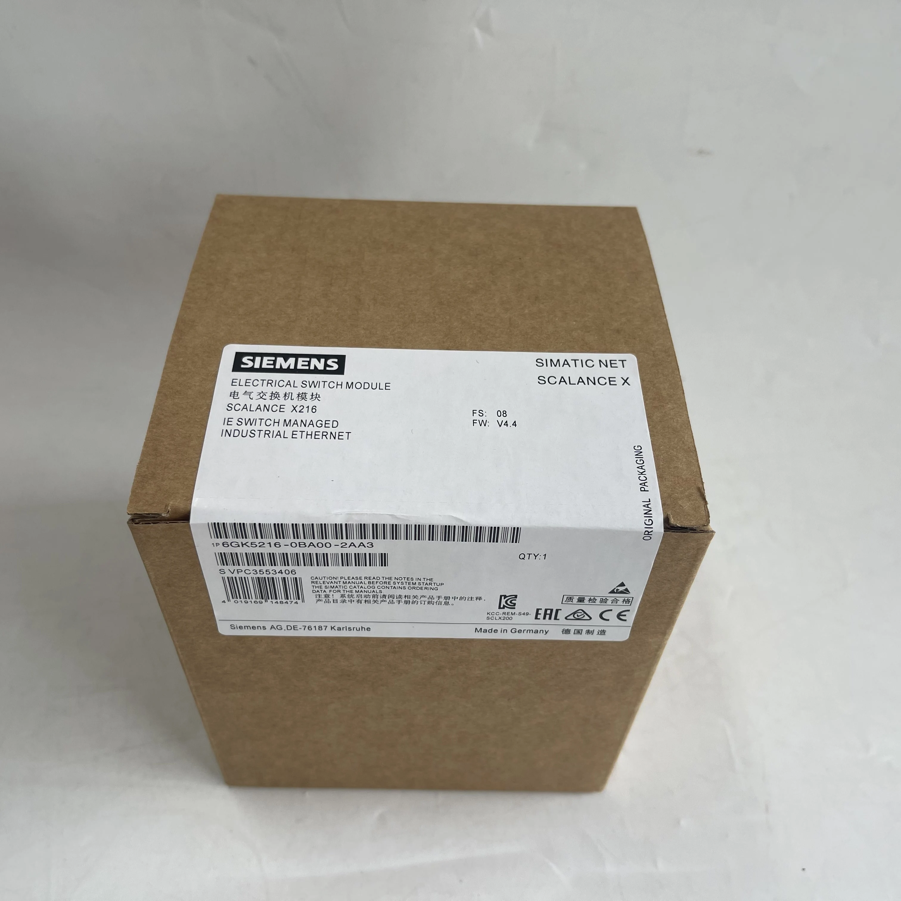 Siemens SCALANCE X Industrial Ethernet Switch 6GK5216-0BA00-2AA3 Siemens SCALANCE X Industrial Ethernet Switch 6GK5216-0BA00-2AA3