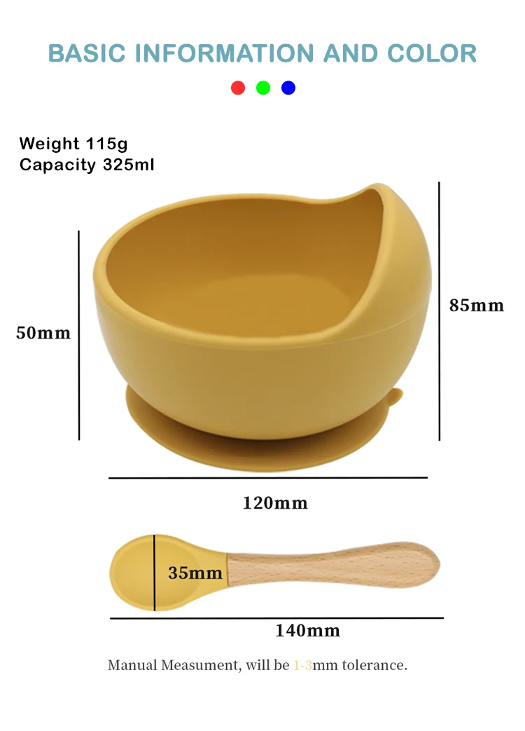 The Baby Gift 12 Kinds Of Color Silicone Bowl And Spoon Full Silicone