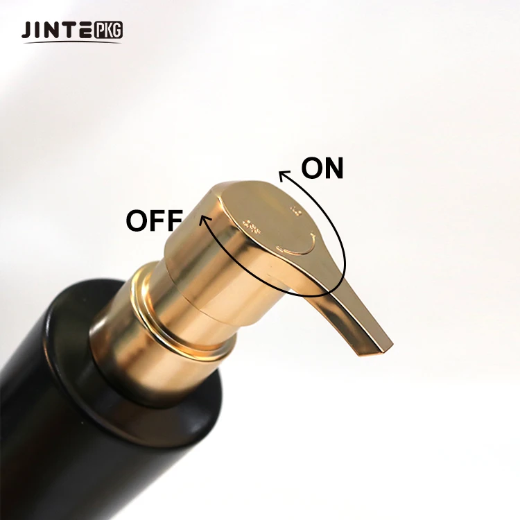 200ml Matte Black Plastic Cosmetic Packaging PET Bottle With Gold Pump for Shower Gel Body Lotion