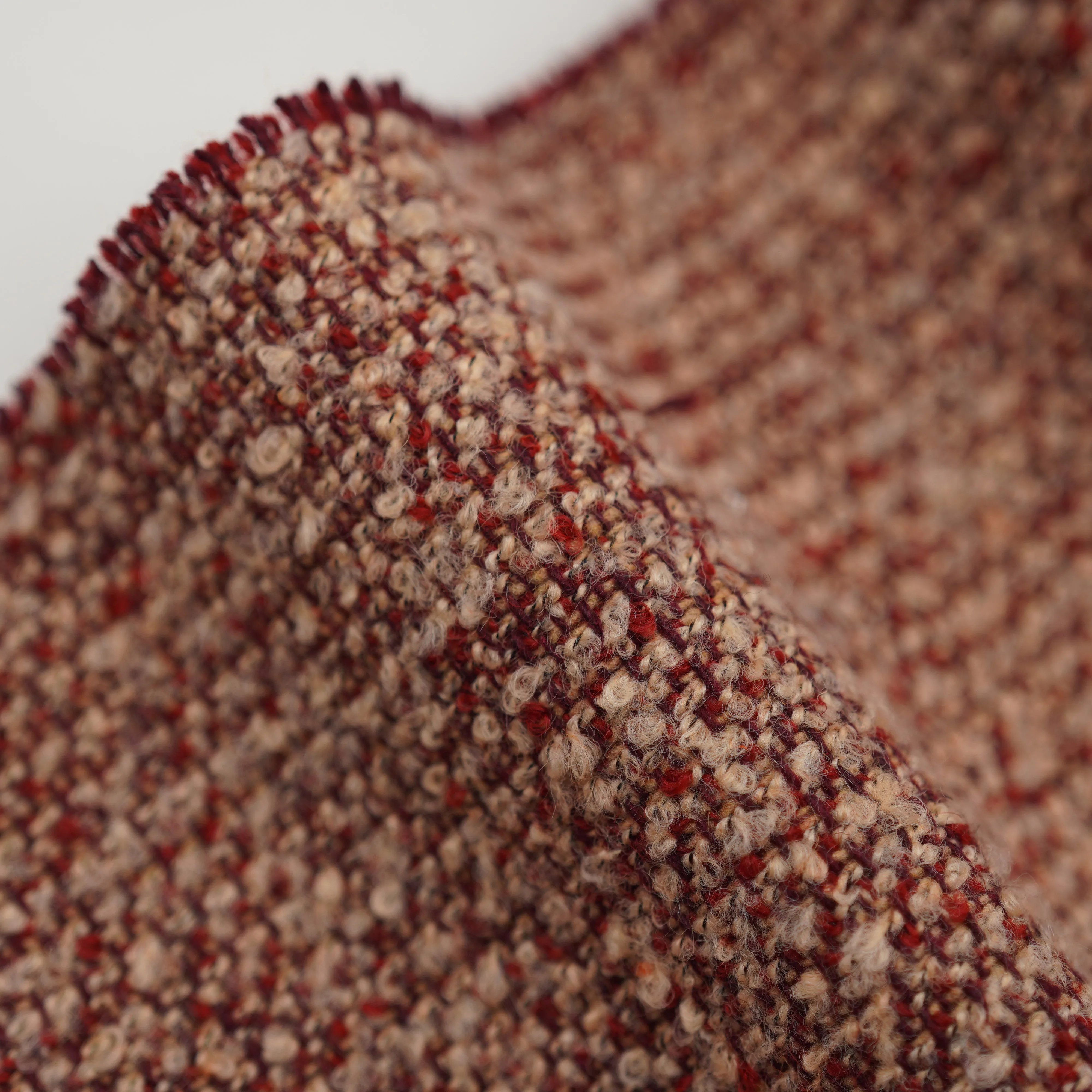 Смешанная шерстяная ткань 660 г пряжа петля для пальто основовязанная твидовая разных