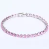 925 silver pink 4mm silver