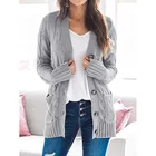 Cardigan Boyfriend Style Women's Long Sleeve Cable Knit Soft And Stretch Cardigan Sweaters Open Front Fall Outwear Coat