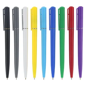 Cheap Popular Twist Plastic Body Ball Pen Advertising Company Hotel Promotional Pen with Custom logo